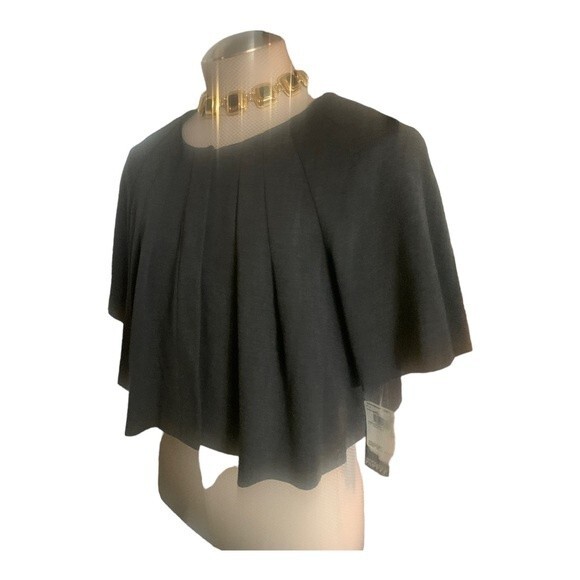 ADRIANNA PAPELL Women's Gray Jacket Only Size 14 NWT Bolero Cape Evening Dressy - Picture 5 of 14